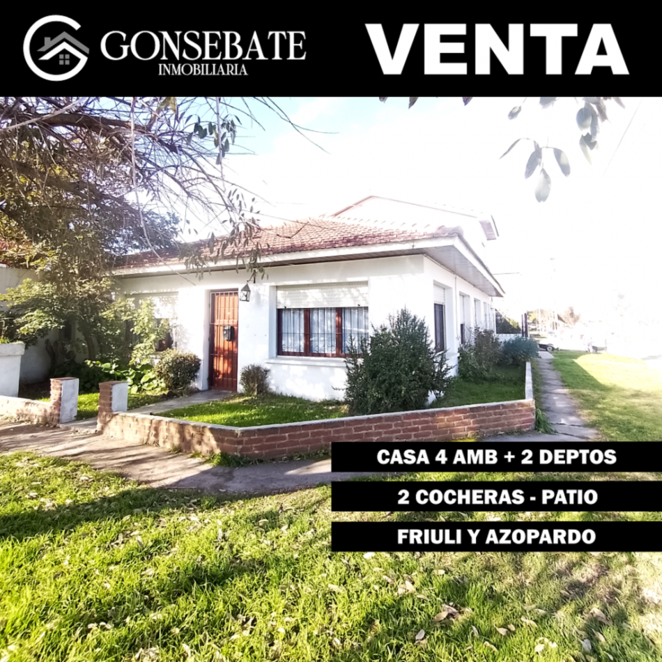 Venta en block de chalet mas departamentos
