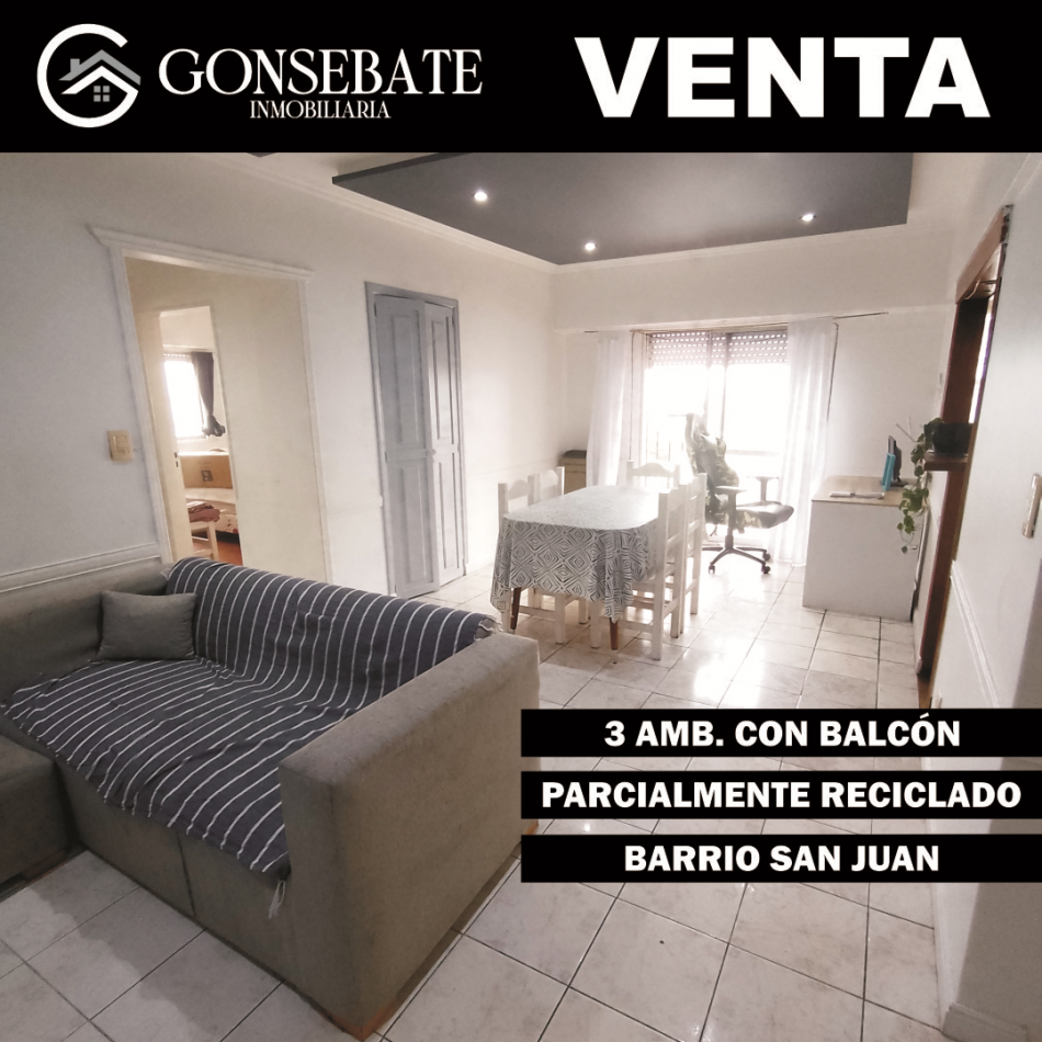 Departamento 3 ambientes con balcon 