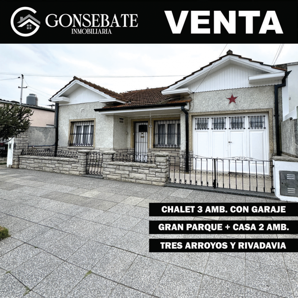 Clasico chalet marplatense mas depto. 2 ambientes al fondo.