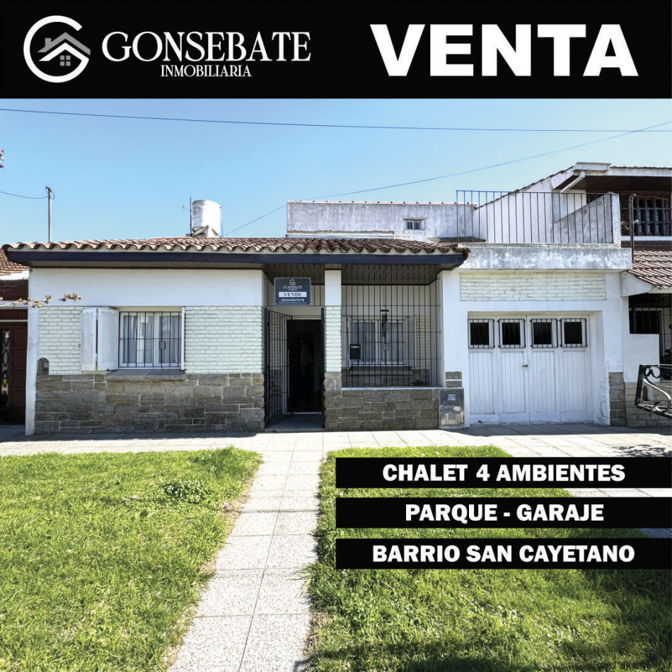 Chalet 4 ambientes con parque y garaje