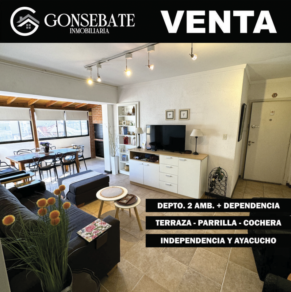 DEPARTAMENTO 2 AMBIENTES CON DEPENDENCIA Y COCHERA