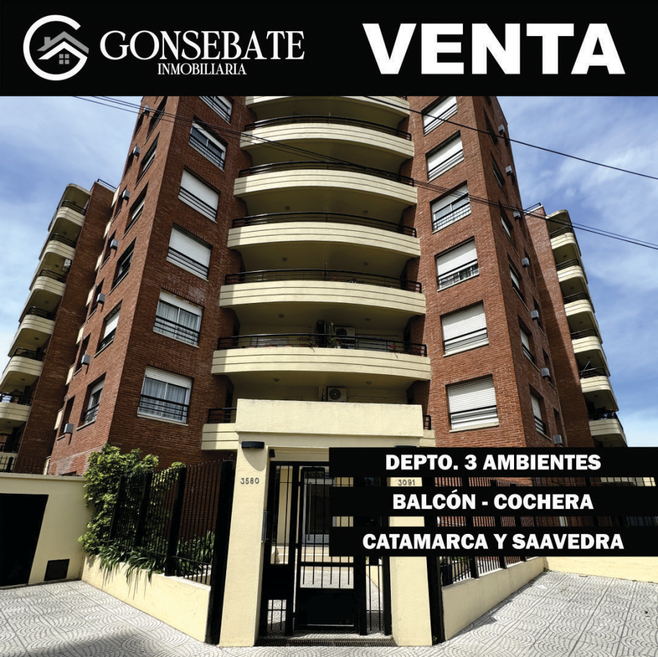 Departamento 3 ambientes con cochera 