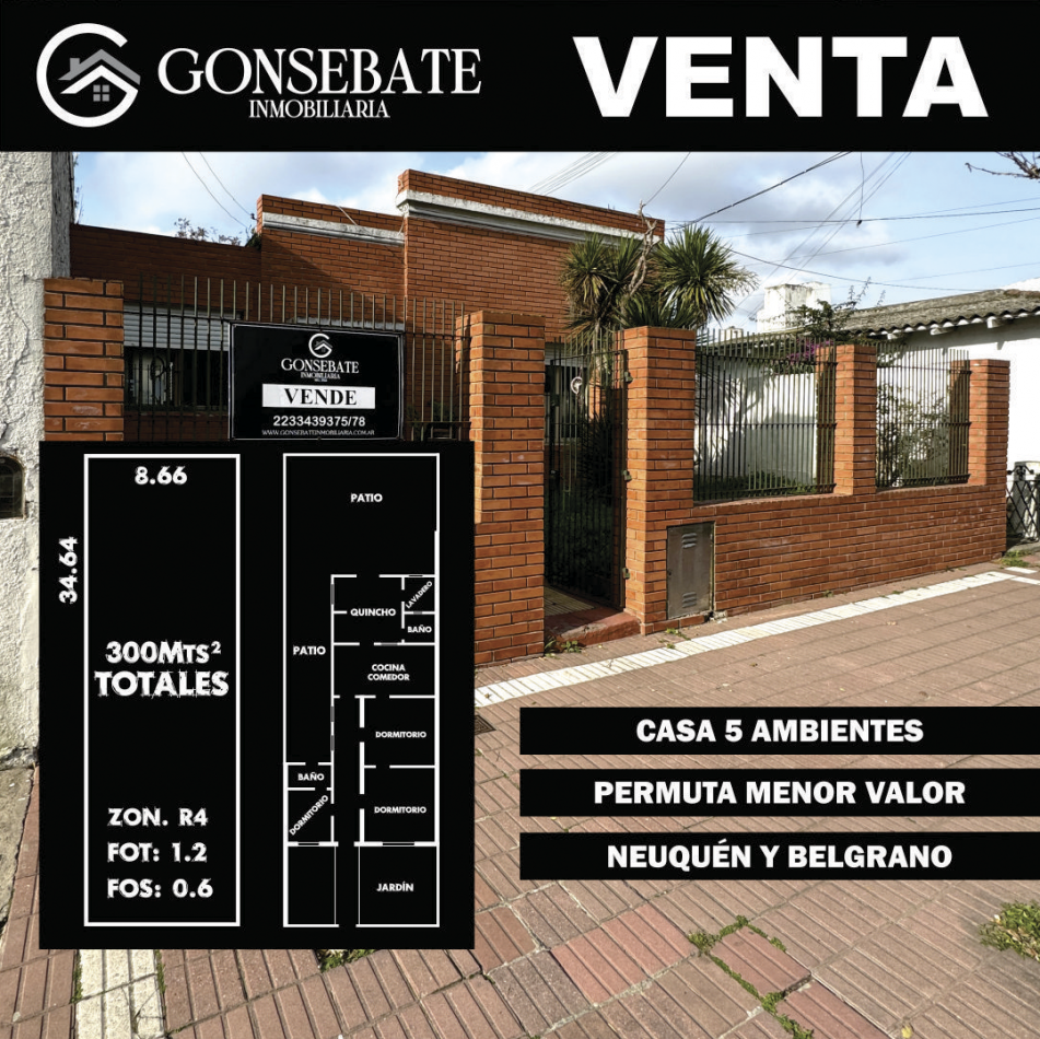 Oportunidad! Casa 5 ambientes con parque.