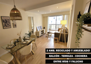 Depto 2 ambientes con balcon, terraza y cochera. Plaza Colon 